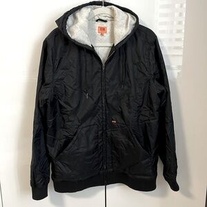 OBEY Nylon Quilt Jacket Hood Pockets Lined, Size L